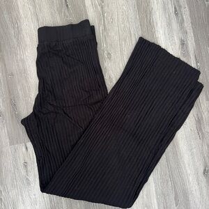 Splendid Black Ribbed Wide Leg Pants Small